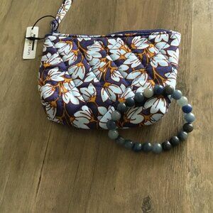 2 Pc Set Vera Bradley Small Pouch NWT & Natural Blue Aventurine Stretch Bracelet